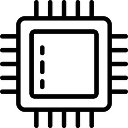 computer processor icon outline style vector image