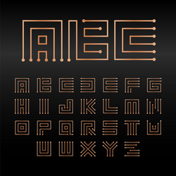 digital alphabet isolated abstract vector image