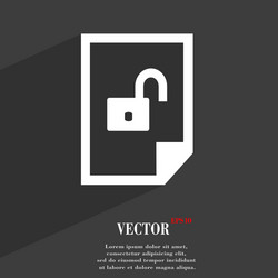 file unlocked icon symbol flat modern web design vector image