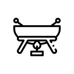 fondue icon thin linear style design isolated vector image