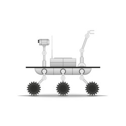 mars rover or lunar side view vector