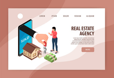 Real estate agency website vector