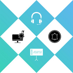 set computer monitor service information vector image