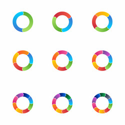 set of arrow pie charts financial analysis data vector image