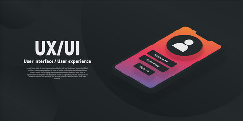 ui ux poster mobile template banner for a web vector image