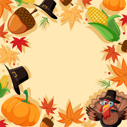 autumn turkey border template vector