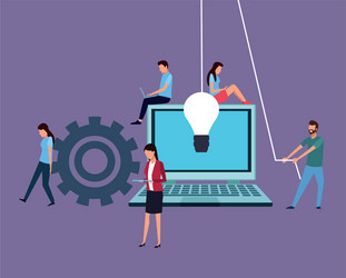 computer design teamwork vector image