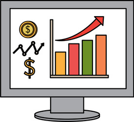 computer display with statistics financial vector