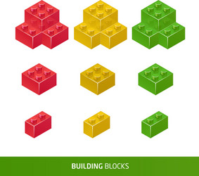 Isometric Building Blocks Set vector image
