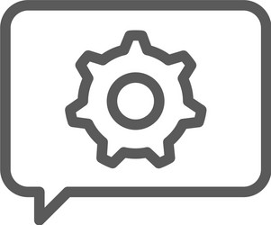 message with gear wheel faq technical assistance vector image