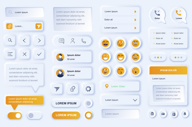 user interface elements for social network mobile vector image
