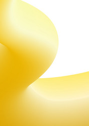3d yellow fluid shape abstract background vector image