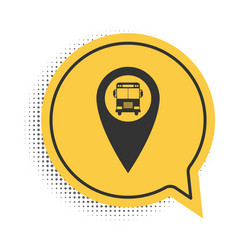 black map pointer with bus icon isolated on white vector image