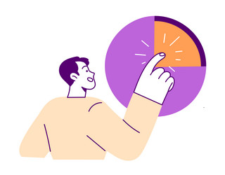 businessman hand touching chart graph statistic vector image