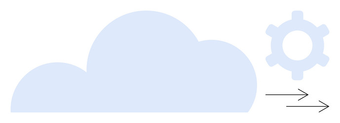 cloud computing concept with gear and arrows vector image