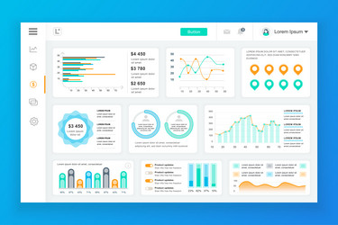dashboard admin panel design template vector image