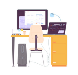 developer workplace computer for programming vector image
