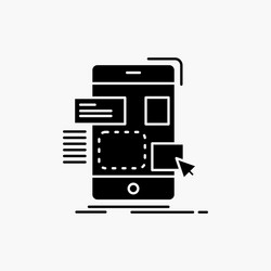 drag mobile design ui ux glyph icon isolated vector image