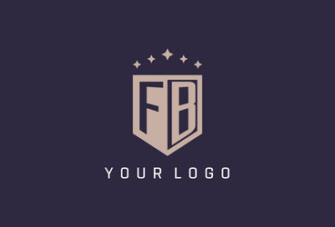 fb initial shield logo icon geometric style design vector image