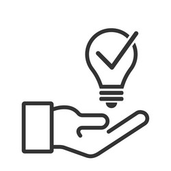 Idea concept light bulb and check mark vector