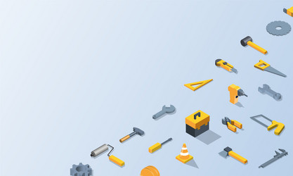 Mechanic tool isometric background design vector