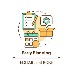 2d simple thin linear colorful early planning icon vector image