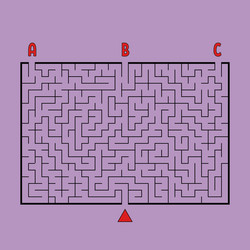 abstract rectangular large maze game for kids vector image