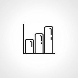 bar chart line icon growing graph outline vector image