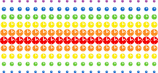 clock shape halftone spectrum effect vector image