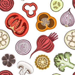 Colorful Vegetable Slice Pattern vector image