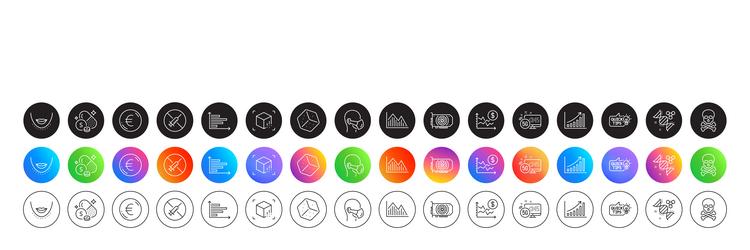 dice augmented reality and 5g internet line icons vector image