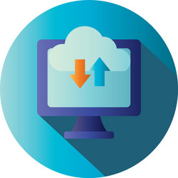 isolated cloud computing and computer block vector image