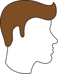 Man avatar head sideview icon image vector