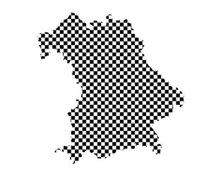 Map of bavaria in checkerboard pattern vector