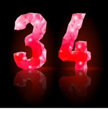 ruby polygonal font vector image
