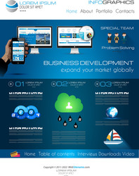 attractive modern web template with flat ui vector image