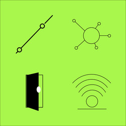 basic content simple linear outline icon set vector image