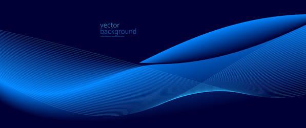 curve shape flow abstract background in dark blue vector image