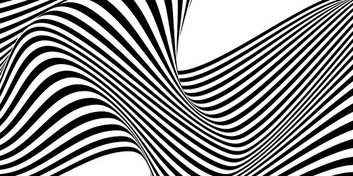 dynamic black and white wavy lines create vector image