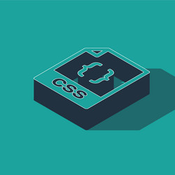 isometric css file document download button vector image