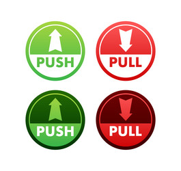 pull push in flat style on white background vector image