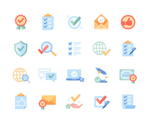set of icons with check mark vector image