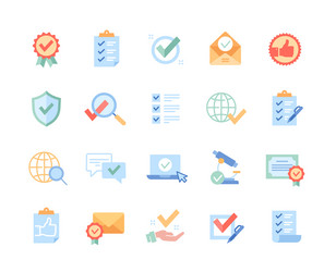 Set of icons with check mark vector