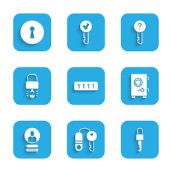 Set password protection house with key locked vector