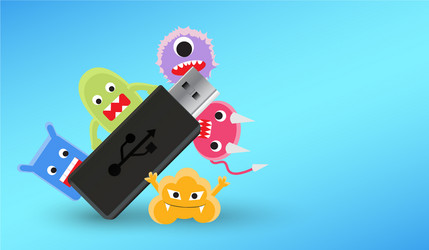 usb flashdrive with a virus computer infected vector image