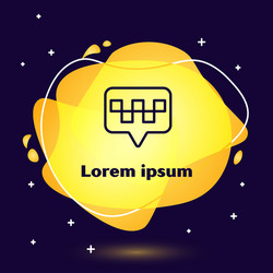 black line map pointer with taxi icon isolated vector image