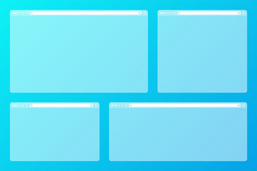 blank transparent web browser window with toolbar vector