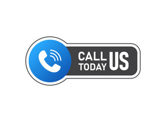 call us button icon in flat style phone number vector image