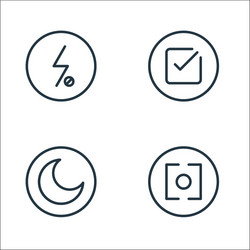 camera line icons linear set quality vector image