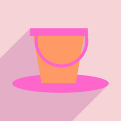 flat with shadow icon and mobile application pail vector image